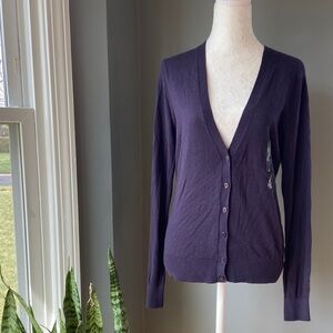 NWT Banana Republic V-Neck Plum Cardigan Sweater